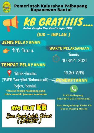 Pemerintah Kalurahan Palbapang Lakukan KB Gratis